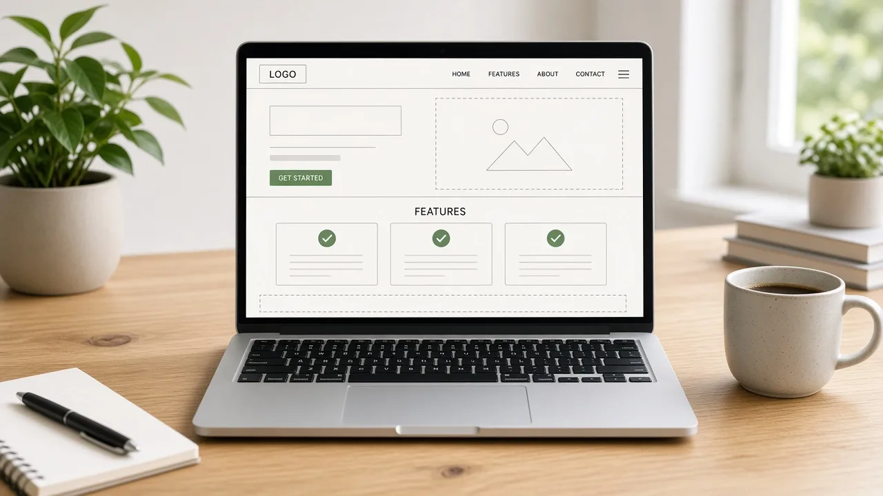 Website redesign checklist on laptop