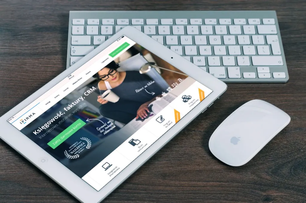 Website design on a tablet