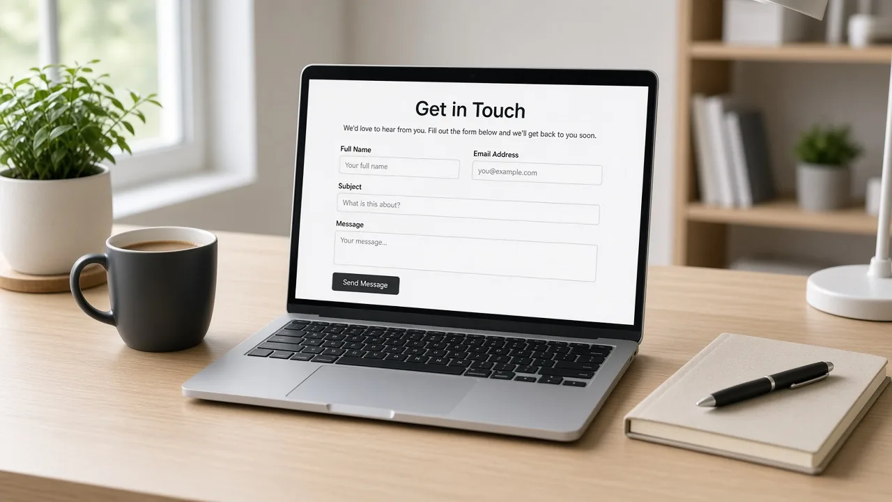 Website preview on laptop