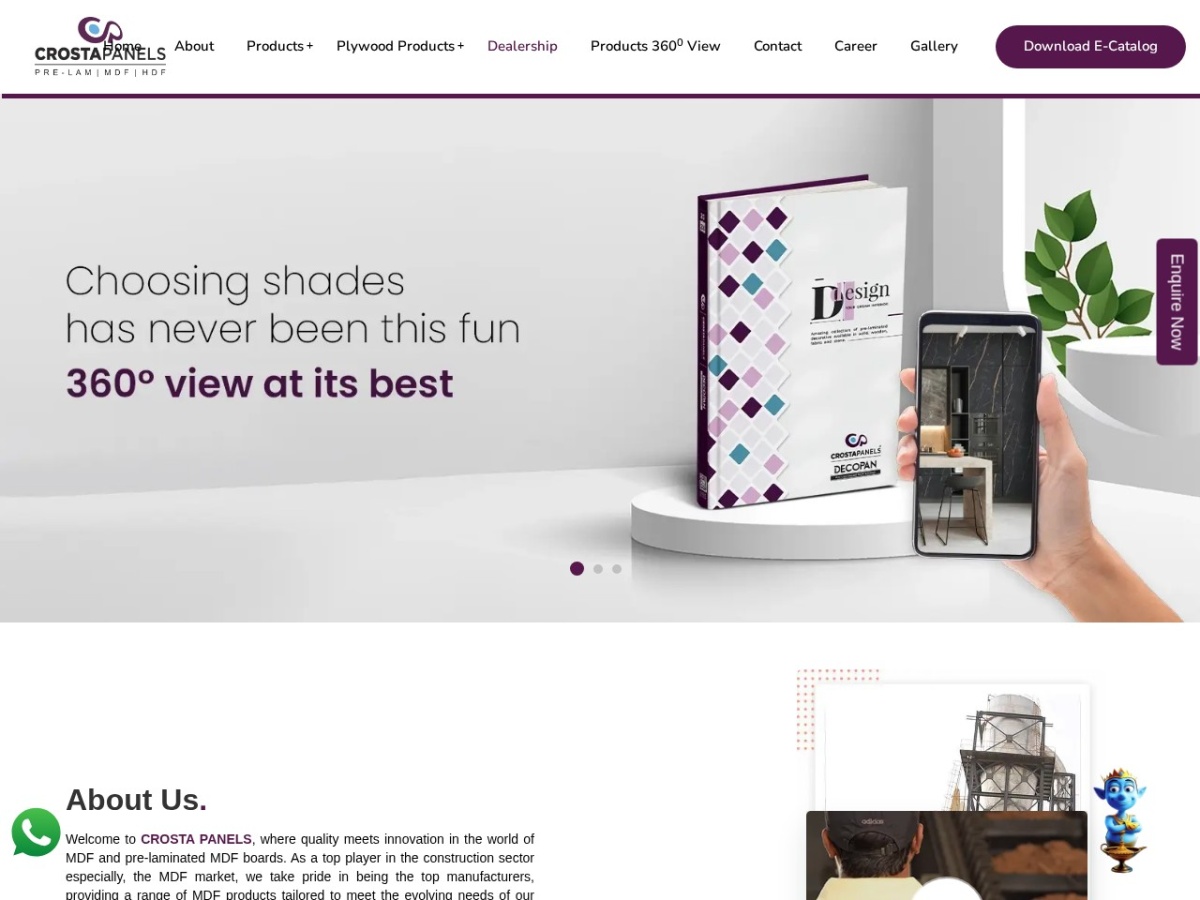 Crosta Panels website preview