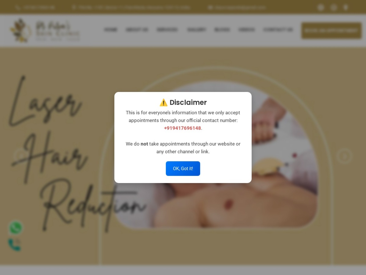 Dr Purva Skin Clinic website preview