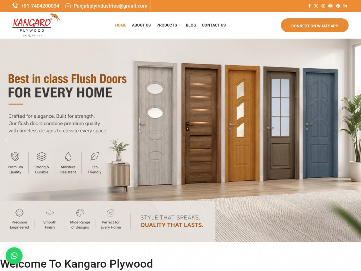 Kangaro Plywood website preview